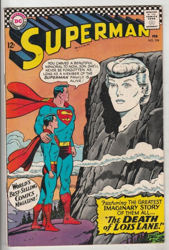 Superman #194 (Feb-67) VF/NM High-Grade Superman, Jimmy Olsen,Lois Lane, Lana...