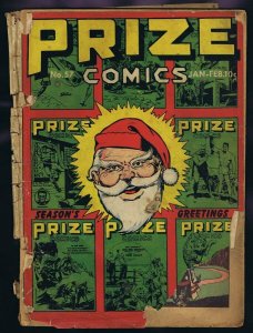 Prize Comics #57 ORIGINAL Vintage 1946 Golden Age Christmas Santa Claus