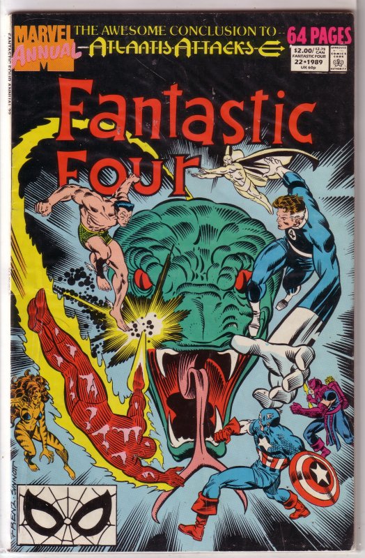 Fantastic Four   vol. 1  Annual   #22 GD (Atlantis Attacks 14) 1989 Frenz cover