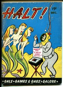 Halt! 12/1946-Crestwood-mermaid cover-spicy gags & cartoons-VG-