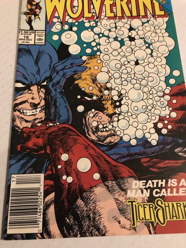 Wolverine #19 : Marvel 12/91 VF/NM; Newsstand Variant, Tiger Shark