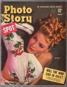 MAG: Photo Story 1/1943-Jean Wallace-Roy Rogers-Tom MIx-Nazi's-Gene Autry-VG