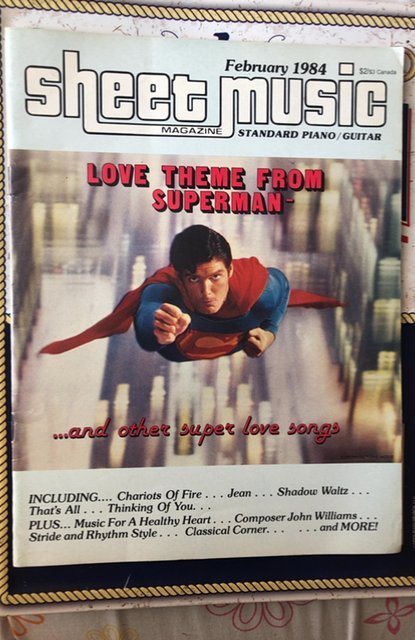 Love theme from first superman film sheet music mag,2/1984