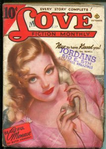Love Fiction Monthly 10/1940-Ace-pin-up girl pulp cover-romance stories-VG