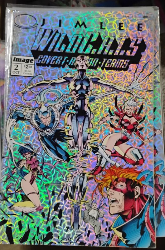 WILDCATS # 2  1992 IMAGE JIM LEE HOLOGRAM COVER  NO COUPON  COVERT ACTION TEAMS
