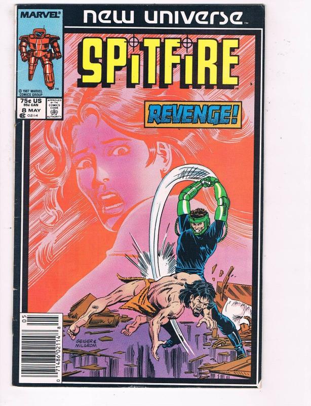 Spitfire #8 VG/FN Marvel New Universe Comic Book DE5