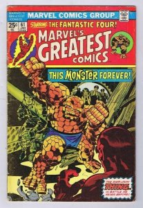 Marvel's Greatest Comics #61 VINTAGE 1976 Reprints Fantastic Four #79