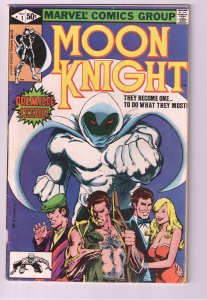 MOON KNIGHT 1 F- 5.5 (1980);ORIGIN;1st ONGOING SERIES!