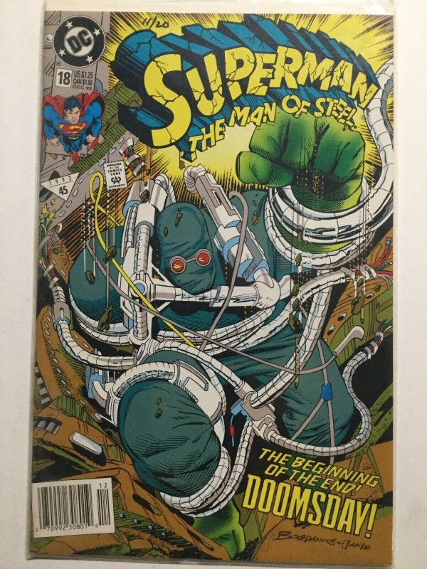 Superman The Man Of Steel 18 Vf 8.0 Newsstand Edition 1st First Doomsday Dc