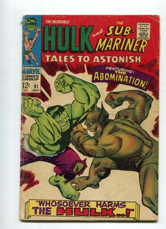 Tales to Astonish 91 VG-    1st Abomination Cover