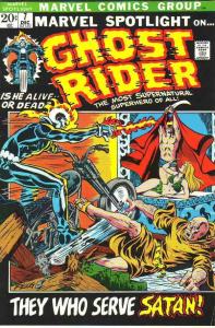 Marvel Spotlight on Ghost Rider 7 strict FN/VF- 7.0 1972  They Who Serve Satan!