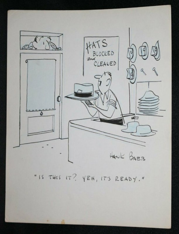 Hat Repair Gag - Signed art by Hank Baeb