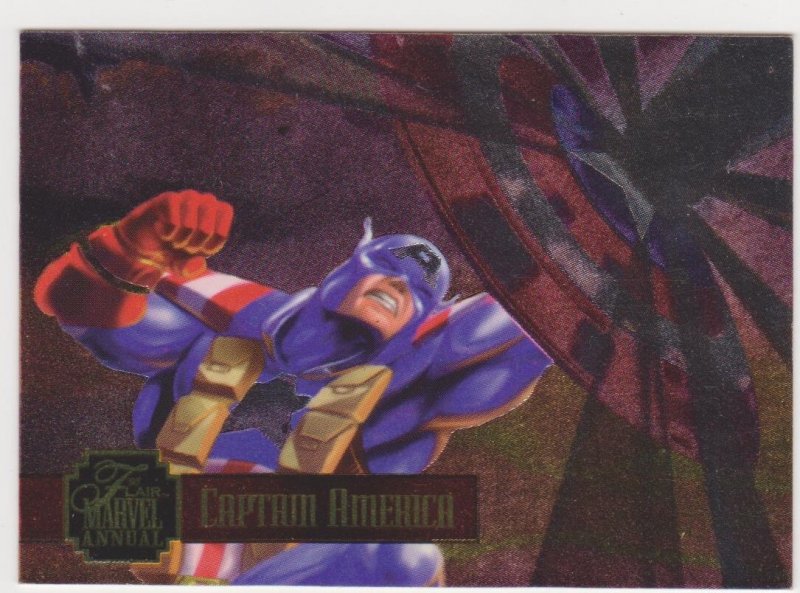 1995 Flair Marvel Annual Powerblast Card #14 Captain America