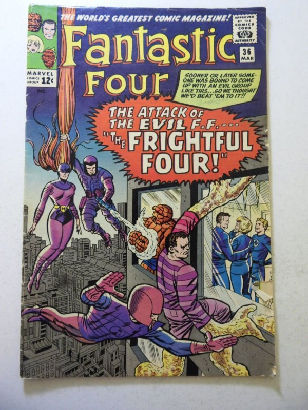 Fantastic Four #36 (1965) VG+ Condition 1/2 tear fc