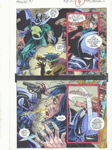 The Prowler #1 p.4 Color Guide Art - prowler Action - 1994 by John Kalisz