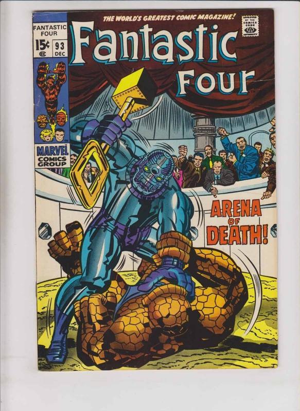 Fantastic Four #93 FN/VF stan lee - jack kirby - thing vs torgo - silver age