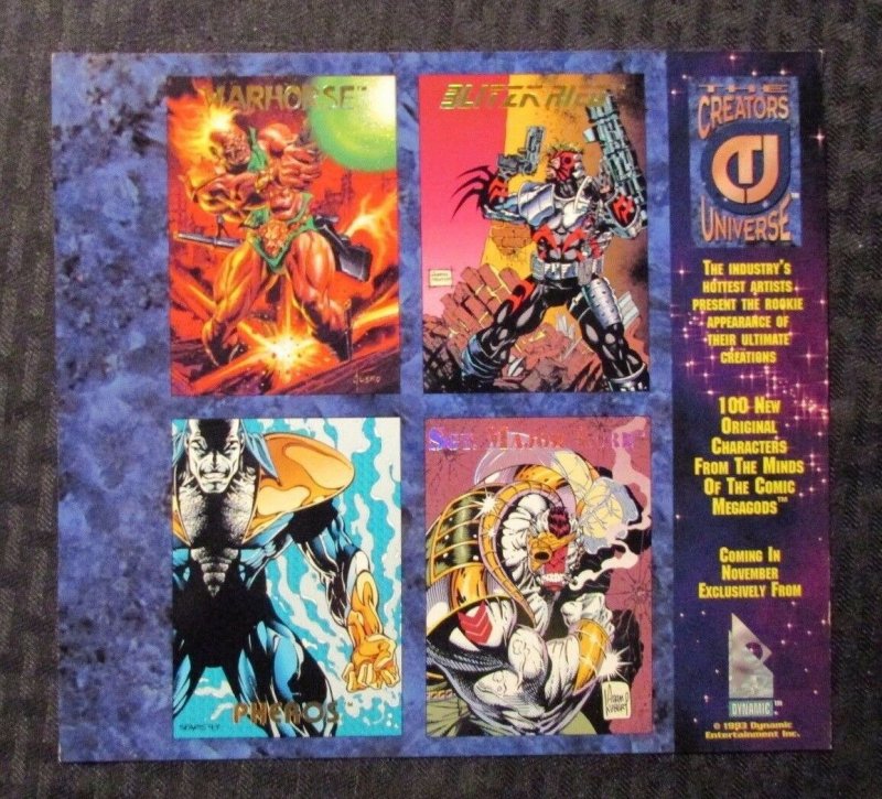 1993 CREATORS UNIVERSE Trading Card Promo VF 8.0 Uncut Warhorse Pheros
