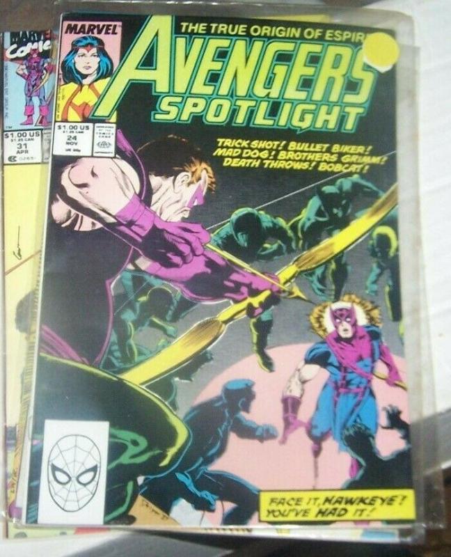 avengers spotlight # 24 1989 marvel hawkeye and FIREBIRD 