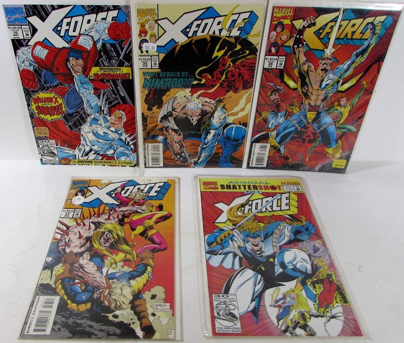 X-Force Lot of 5 #10, 35, 36, 37, 1 Marvel Comics (1992) 1st Print Comic Books
