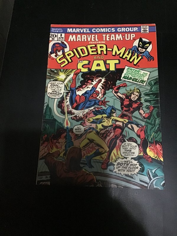 Marvel Team-Up #8 (1973) Spider-Man, The Cat! vs. Man-Killer! VF/NM C’ville CERT