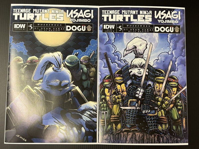 TMNT USAGI YOJIMBO WHEREWHEN #5 CVR B + C 1:10 MYER SET OF 2 IDW 2023 PROSHIPPER