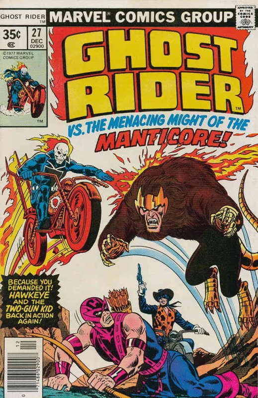 Ghost Rider (Vol. 1) #27 FAIR ; Marvel | low grade comic December 1977 Hawkeye T