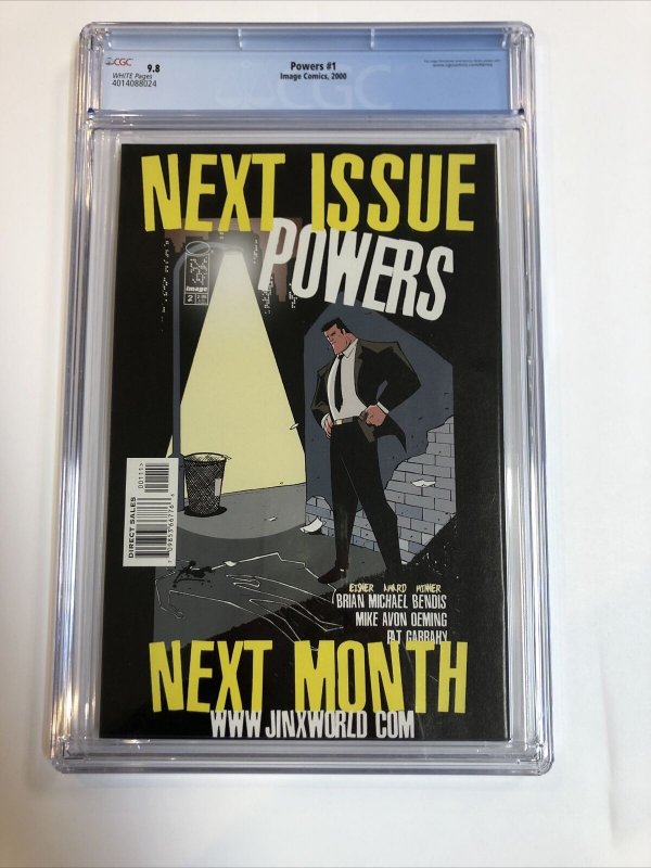 Powers (2000) # 1 (CGC 9.8 WP) 1st App Powers Brian Michael Bendis