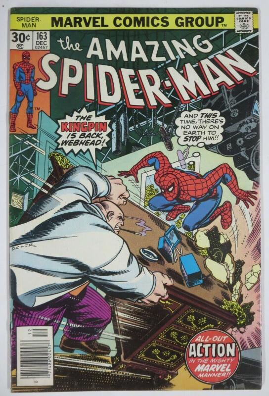 AMAZING SPIDER-MAN  #163 (Marvel,12/1976) (VG-F) Kingpin! Wein & Andru