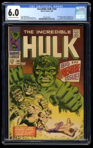 Incredible Hulk #102 CGC FN 6.0 Continued from Tales to Astonish #101!