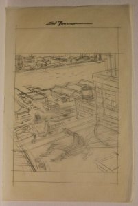 Spider-Man Splash Prelim - Spidey on Rooftop - Signed art by Sal Buscema