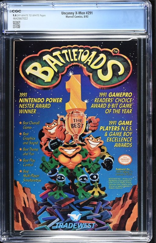 Uncanny X-Men #291 (8/92) Graded CGC 9.4