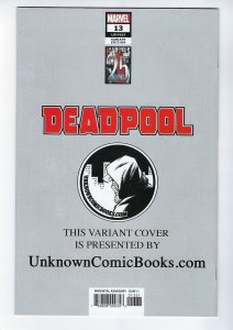 ?DEADPOOL #13 (2019) ADI GRANOV MARVEL 25th TRIBUTE VIRGIN EXCLUSIVE VARIANT NM