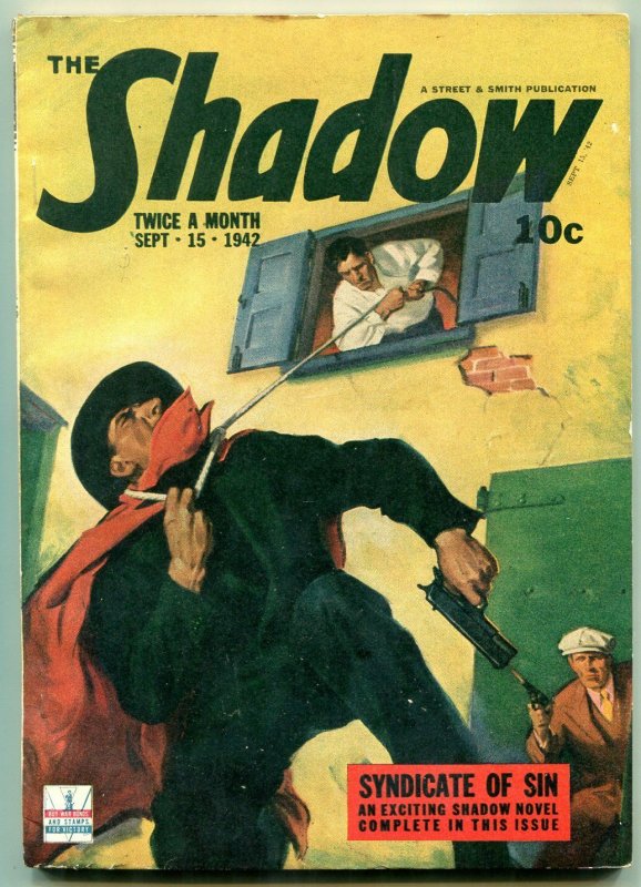 SHADOW PULP SEPTEMBER 15 1942- SYNDICATE OF SIN - HIGH GRADE COPY VF