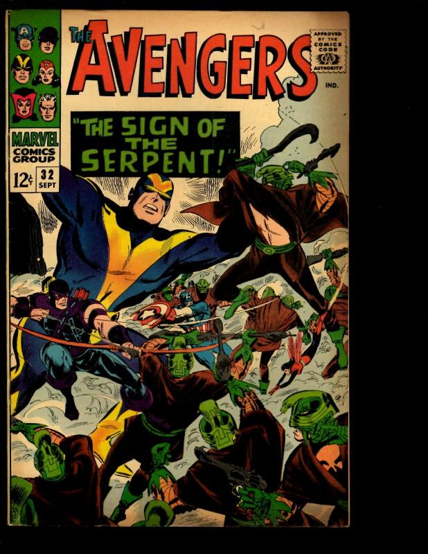 Avengers # 32 VG Marvel Comic Book Hulk Thor Iron Man Captain America NE3