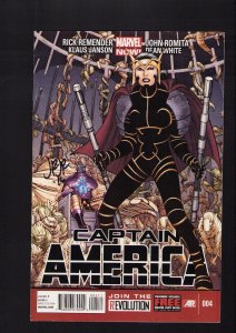 Captain America #4 - SIGNED BY JOHN ROMITA JR.! (8.5) 2013