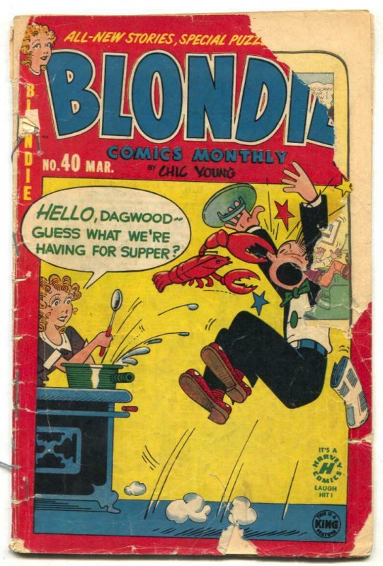 Blondie Comics #40 1952- Harvey Golden Age POOR