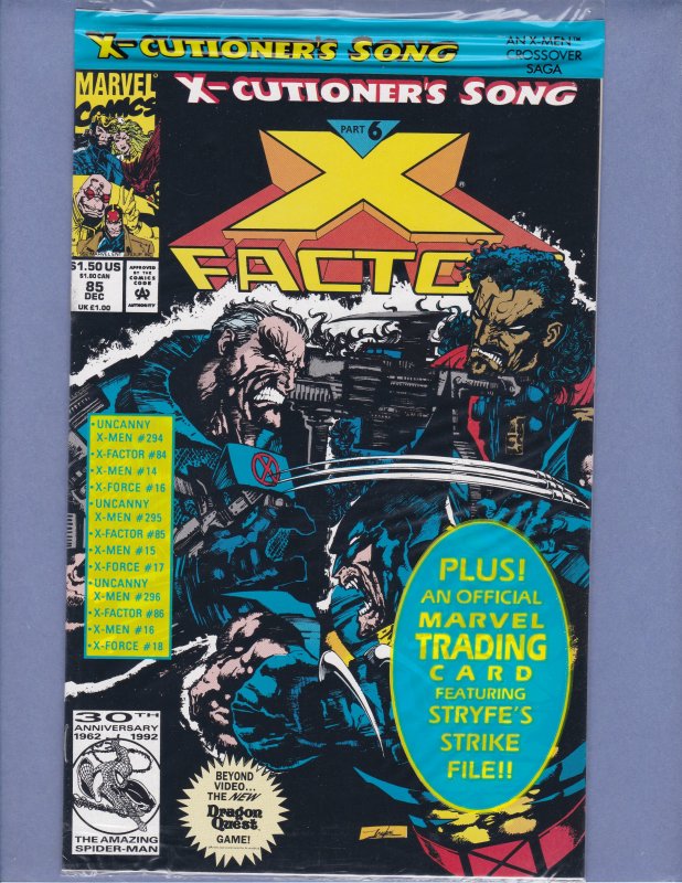 X-Factor #84 85 86 NM-/NM Sealed with Trading Cards Cable Apocalypse Marvel