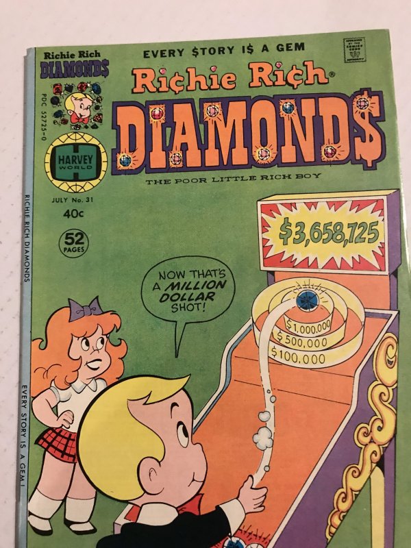 RICHIE RICH DIAMONDS #31 : Harvey 7/77 VF-; LittLe Lotta story, Skeet ball cv.