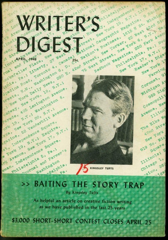 Writer's Digest April 1948- Kingsley Tufts- Johnston McCulley VG