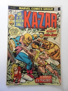 Ka-Zar #3 (1974) VG+ Condition MVS intact! cover detached bottom staple