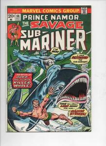 SUB-MARINER #66, FN+, Don Heck, Orka Orca, Killer Whale, Marvel, 1968 1973