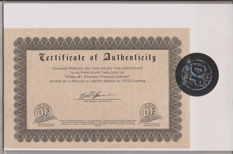 X-MEN #1 (2013) DF EXCLUSIVE MARK BROOKS VARIANT W/COA MARVEL NM.