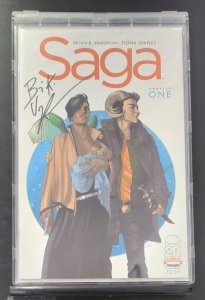 Saga #1 - Signed Brian K. Vaughan / 1st Print / Encased (9.2ob) 2012