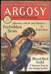 Argosy 9/20/1930-Munsey-Erle Stanley Gardner-Pater Stahr-pulp thrills-Dunn-GOOD