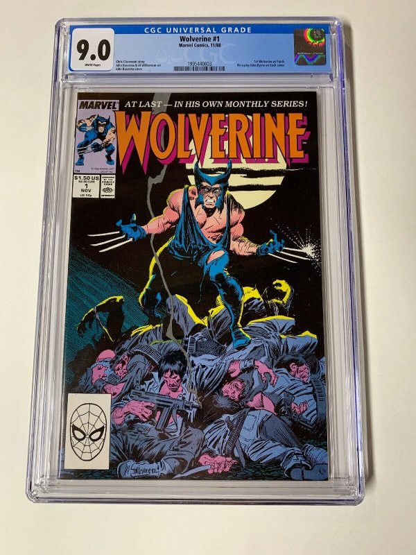 Wolverine 1 Cgc 9.0 White Pages 1988 1st Patch