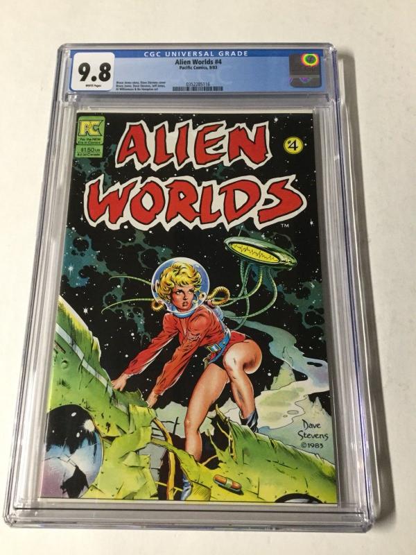 Alien Worlds 4 Cgc 9.8 White Pages Very Rare Dave Stevens Perfect Centering Too!