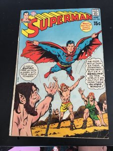 Superman #229 (1970) first caveman Superman! Mid grade key! VG/FN Wow!