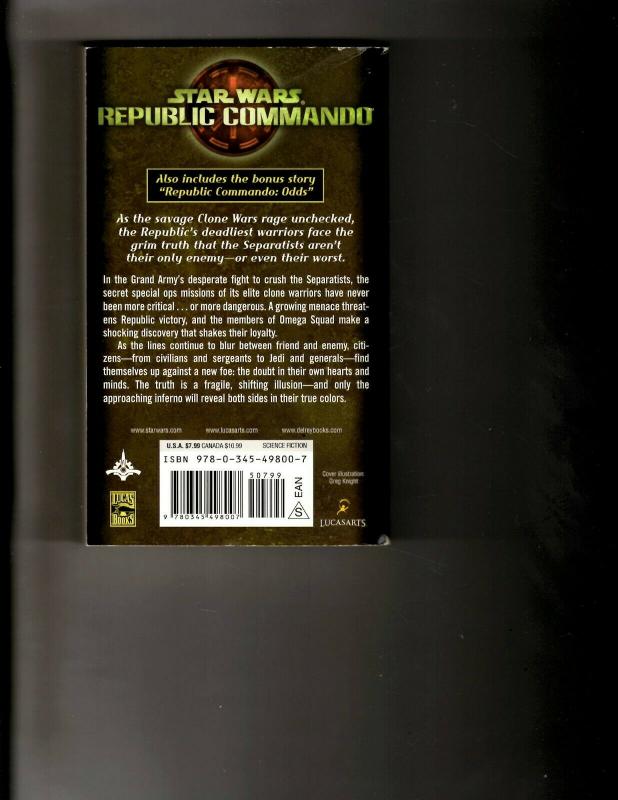 2 Books Star Wars Republic Commando, Legacy of the Force Revelations J392