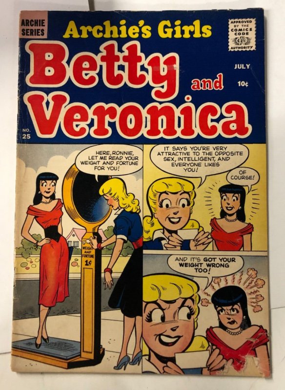 ARCHIES GIRLS BETTY & VERONICA (1950-1987) 25 (July 1956) VG  COMICS BOOK