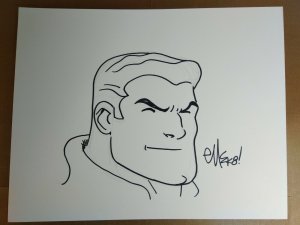 Original ED MCGUINNESS Captain Marvel Comic Art Sketch!